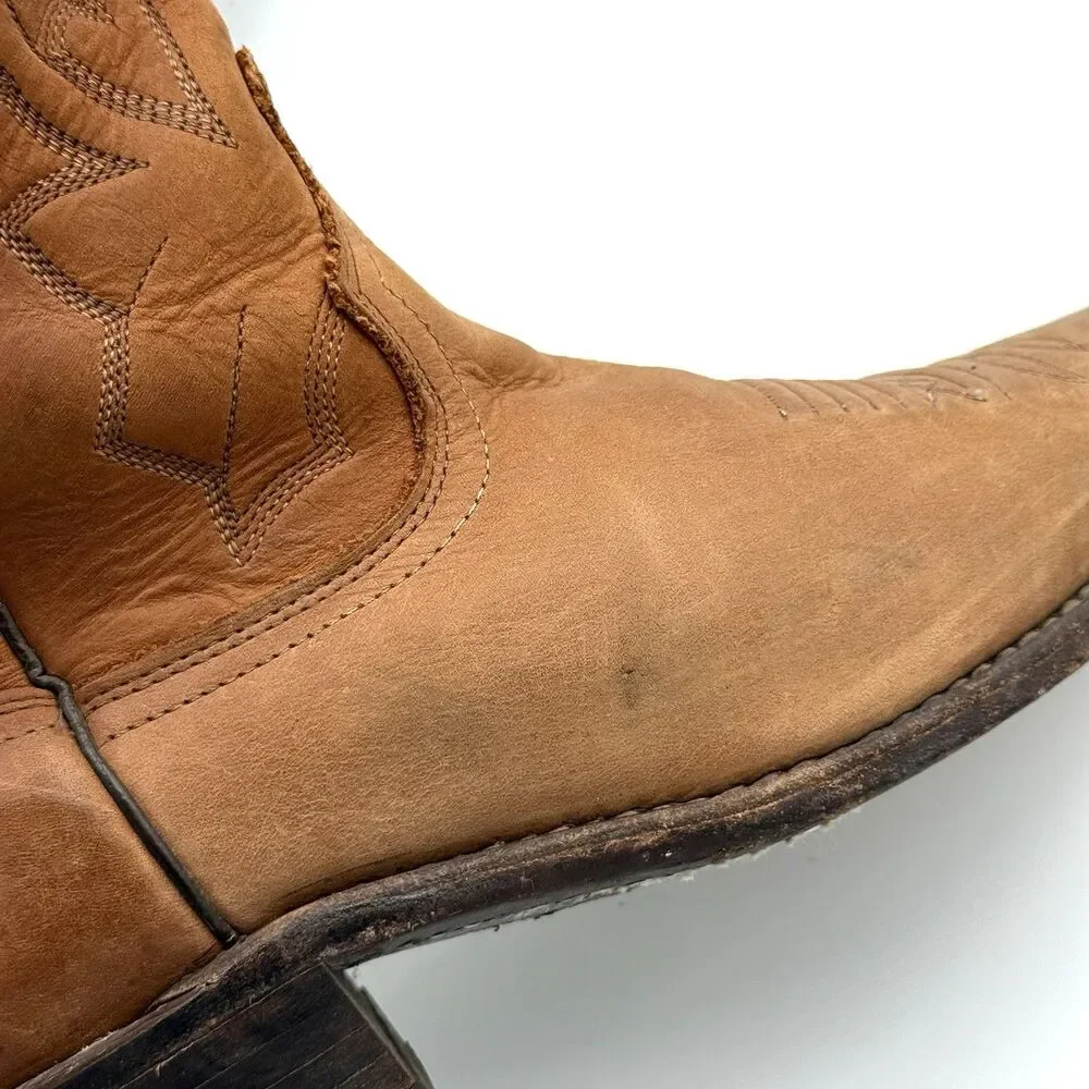 Dan Post Men’s 9 EW P2551 Brown Leather Cowboy Boots Western Made in USA